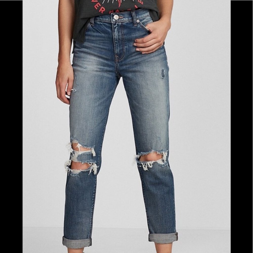 Express High Waisted Girlfriend Jeans